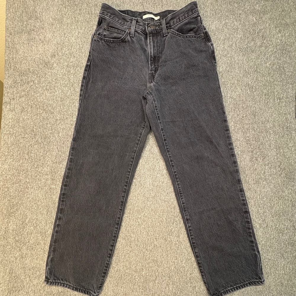 Levis 94 Baggy Jeans Mens 29 Washed Black Denim High Rise Straight Leg Relaxed‎